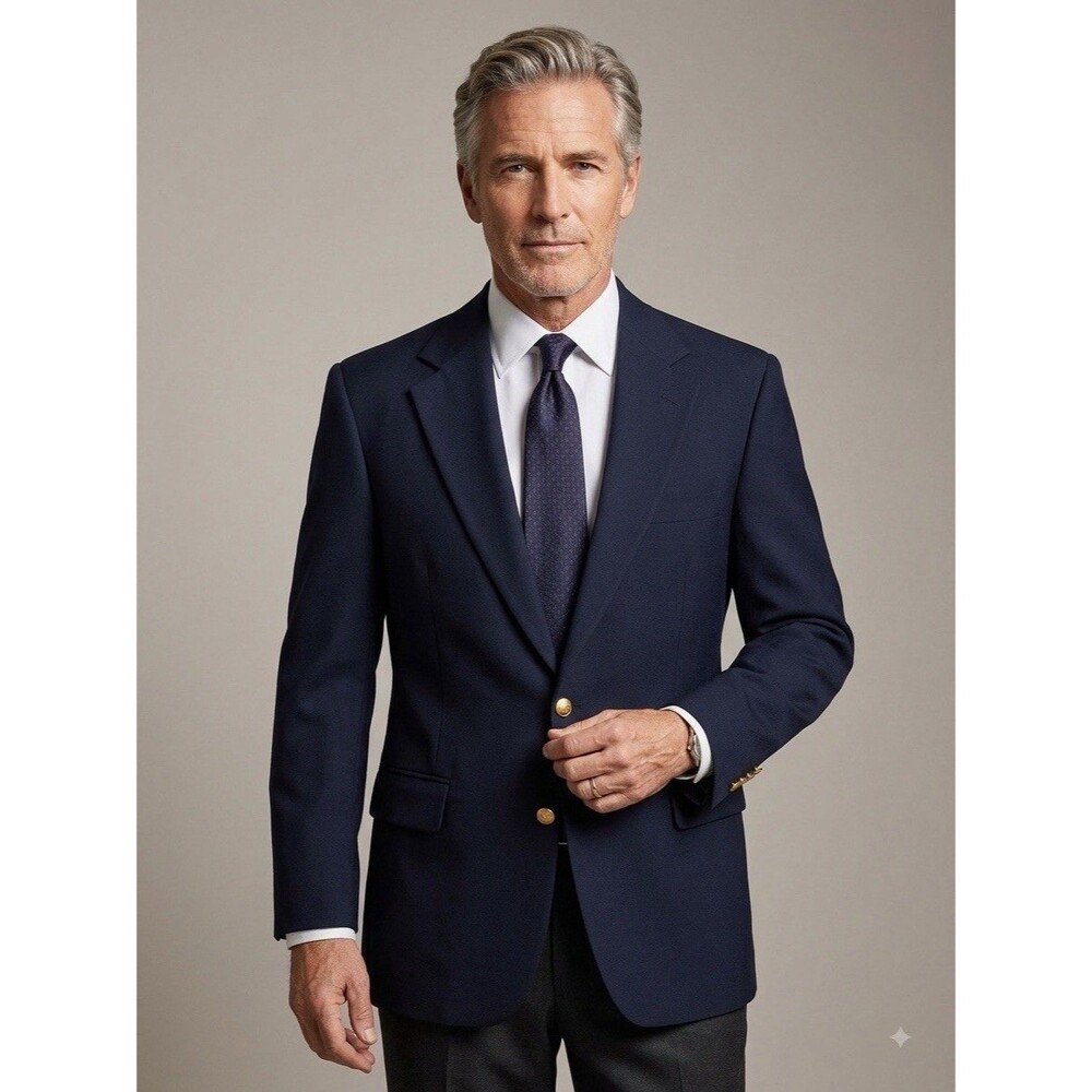Polo University Club Ralph Lauren Mens 42S Navy Wool Blazer Sport Coat USA Ivy